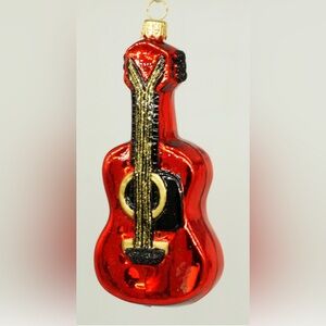 Guitar Christmas tree ornament musical instrument red Christmas bauble